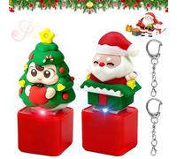 Vibbang 2Pcs Keyboard Fidget Toy, Santa Claus Pop Fidget Toys with Cute LED and 4 Songs, Christmas Tree Keyboard Fidget Toy, Stress Relief for Anxiety Sensory Fun, Christmas Stocking Fillers