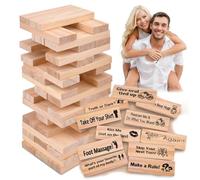 Vibbang 48Pcs Lust Tower Couples Game, Super Naughty Block Stacking Game for Adults, Valentine Tumbling Tower