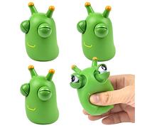 Vibbang 4Pcs Funny Grass Worm Pinch Toy, Eyeball Popping Squeeze Toy, Green Eye Bouncing Worm Toy, Novelty 3D Grass Worm Fidget Toy, for Kids Adult Children Relieve Sensory Anxiety Stress Balls…
