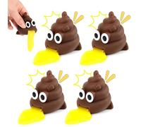 Vibbang 4Pcs Vomiting Poo, Puking Ball Poo Stress Relief Toys, Squeeze Toy Disgusting Poos Squishy Kids Slime, Fidget Toys, for Kids Toddlers Girls Boys