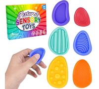 Vibbang 6 Pcs Sensory Stone, Fidget Toys for Kids Adults,Worry Stone Fidget, Textured Soft Worry Stone, Fidget Toys for Kids Adults, Fidget Stress Toys for Anxiety Relief, Fidget Toy for Easter