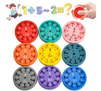 Vibbang 9Pcs Math Number Spinners, Educational Learning Fidget Toy, Double Sided Math Game Toy for Home School Classroom (Addition, Subtraction)