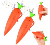 Vibbang Carrot Recorder Pen Toy, 2PCS Carrot Pens, 60 Second Carrots Recorders for Children, Carrots Dictaphone Voice Recorder & Writing Ballpoint Pens, Fun Creative Easter Gifts for Kids Students