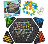 Vibbang Chain Triangle Chess Game, Funny Triggle Rubber Band Game, Interactive Peg Multiplayer Strategy Board Games, Educational Brain Teaser Toys Birthday Gift, Family Games for Kids and Adults