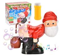 Vibbang Christmas Funny Bubble Blowing Santa, Santa Shape Automatic Bubble Machine, Santa Farting Bubble Maker Toy, Electric Blowing Bubble Toy with Light and Music, for Kid Adult