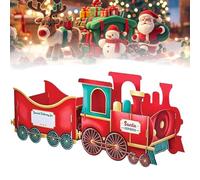 Vibbang Christmas Train Gift Box, Santa Christmas Train Gift Holder, Festive Cardboard Trains for Presents, Xmas Train Present with 83 Alphabet Stickers-Magical Xmas Morning Decoration for Kids