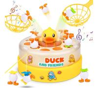 Vibbang Duck Dash Jumping Duck Game, Ducks Dash Game Fishing Catching Music Games for Kid, Pop Up Duckdash Board Game, Tabletop Family Games, Educational Jumping Frog Toys Gift for Boy Girl