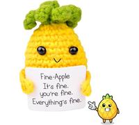 Vibbang Emotional Support Pineapple, Funny Gifts for Women, Handmade Cute Knitted Crochet Doll, Funny Leaving Gift, Good Luck Charm for Colleague Friend Family, Valentines Gifts for Her