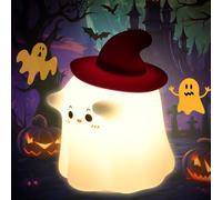 Vibbang Ghost Silicone Lamp, Creative Wizard Silicone Light, Rechargeable Night Lamp, Halloween Ghost Night Light, Cute Night Light for Kids, Funny Room Decor Halloween Gifts