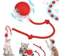 Vibbang Interactive Cat and Dog Toy - Electric Self-Moving Ball With Tail, 360° Rolling, USB Rechargeable, Chewie Viral for Pets (A)