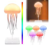 Vibbang Jellyfish Lamp, LED Fantasy Jellyfish Light, RGB Gradient Voice Control Jelly Fish Mood Lamp with Dancing Tentacles, USB Rechargeable Sensory Lamp with 2 Modes, for Home Office Decor