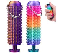 Vibbang Little Ouchies Pain Fidget Toy, Spiky Grippie Stim Keychain, Fidget Roller Keychain, Pain Stim Fidget Toy for Teens, 3D Printed Pain Relief Keychain for Adults Friends Coworkers