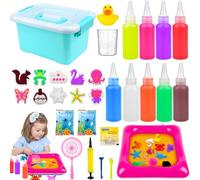 Vibbang Magic Water Elf Kit, Magic Water Gel Kit for Kids, Aqua Gelz Water Toy with 9 Magic Colors Gels 10 Molds, DIY Water Bead Sensory Toy, Creative Educational Toys Party Favor Gift for Kid