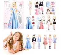 Vibbang Magnetic Dress up Dolls Age 3+, Magnetic Princess Dress up Paper Doll, Funny Pretend and Play Travel Playset Toy, Magnetic People Clothes Puzzles Game Gift for Girl