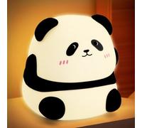 Vibbang Panda Night Light Kids, Nursery Night Light USB Rechargeable, Cute Lamp 3 Level Dimmable, 7 Colour Children Animal Touch Silicone,for Breastfeeding Working Sleep for Girls Boys Baby Room