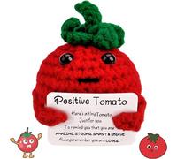 Vibbang Positive Doll Potato Good Luck Doll, Funny Potato Knitted with Motivational Card, Pocket Hug 1st Day at School Gifts, Inspirational Cute Decorative for Friends Family Office (A)
