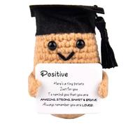 Vibbang Positive Potato Doll, Funny Mini Knitting Doll, Creative Hug Motivational Gift, Energy Card, Inspirational Birthday Present for Girlfriend