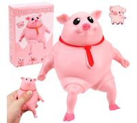 Vibbang Splash Piggy Stress Toys, Pink Pig Toy Figure for Kids & Adults, Decompress & Stretch Stress Pig Squeeze Ttoy, Stress Relief Piggy Toy, Cartoon Slow Rebound Pig Toy, Funny Animals Fidget Toy