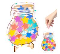 Vibbang Star Reward Jar and Tokens - Personalized Charts for Children Behaviour, Magnetic Chart for Boys Girls - Incentive for Positive Behavior at Home, School, Teacher