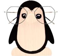 Vibbang Wood Glasses Holder, 3D Wooden Puzzle Eyeglasses Stand, Pets Spectacle Holder Sunglasses Display Rack Gifts Home Office Desk Decor, Novelty Animal Shape glasses Holder (Penguin)