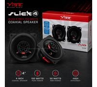 Vibe Slick 4 V5 300 Watts a Pair 4" 10 cm 2 Way Coaxial Car Door Speakers