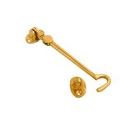 Vibe Cabin Hook Silent Pattern 150mm on Brass Gate Latch, Door Latch, Door Hook, Hook and Eye Latch, Garden Gate Latch, Door Catch, Gate Latches for Internal and External Doors