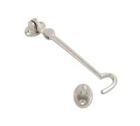 Vibe Cabin Hook Silent Pattern 300mm on Satin Chrome Gate Latch, Door Latch, Door Hook, Hook and Eye Latch, Garden Gate Latch, Door Catch, Gate Latches for Internal and External Doors