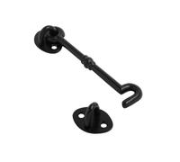 Vibe Cabin Hook Twisted 100mm on Black Gate Latch, Door Latch, Door Hook, Hook and Eye Latch, Garden Gate Latch, Door Catch, Gate Latches for Internal and External Doors