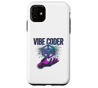 Vibe Coder Glitch Cube Tech Futuristic AI Coding Case for iPhone 11