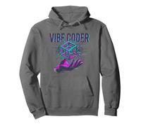 Vibe Coder Glitch Cube Tech Futuristic AI Coding Pullover Hoodie