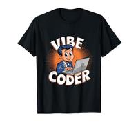 Vibe Coder Retro 1950s Programmer Laptop Coding Aesthetic T-Shirt