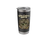 Vibe Coders Unite Funny Raccoon Programmer Design Stainless Steel Insulated Tumbler