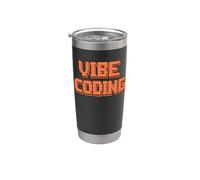 Vibe Coding Retro Pixel Tee Funny Programmer Developer AI Stainless Steel Insulated Tumbler