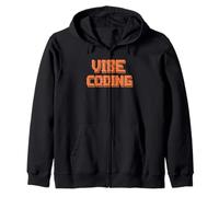 Vibe Coding Retro Pixel Tee Funny Programmer Developer AI Zip Hoodie
