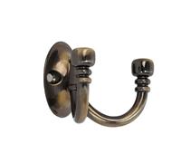 VIBE Double Robe Hook Vintage Acorn Style in Antique Brass