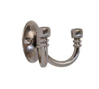 VIBE Double Robe Hooks Vintage Acorn Style in Satin Nickel