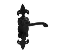 VIBE Fleur de LYS Lever Bathroom on Black Antique Door Handle Fleur de LYS Lever Bathroom on Black Antique for Internal Doors