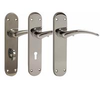 Vibe Internal Door Handle Milan Designer Door Lever Furniture Polished Chrome, Bathroom Lever, 1 Set, No Addition