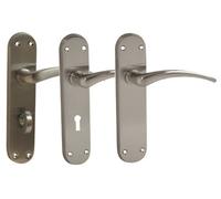 Vibe Internal Door Handle Milan Door Lever Furniture Satin Chrome - Latch Lever Type, 1 Set, No Additions