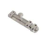 Vibe Surface Door Bolt 100mm on Satin Chrome, Surface Mounted Door Bolt, Sliding Door Lock, Lock Bolts for Securing Internal Doors for Bedrooms, Bathrooms, Storage Units and Cupboards