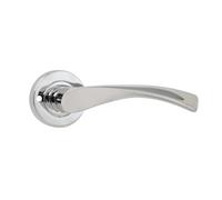 VIBE Twirl Push Button Privacy Lever on Rose Door Handle in Satin or Polished Chrome (Polished Chrome)