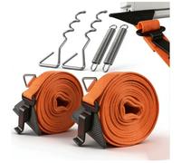 Vibe2Go Awning Tie Down Kit, Heavy Duty Storm Straps, 6 Piece, Orange | Adjustable straps with shock-absorbing springs and spiral anchors for caravan awnings, compatible with Fiamma and Thule