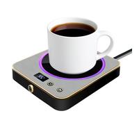 VIBEELEAF Smart Coffee Mug Warmer for Desk - Electric Cup Warmer with 3 Temperature Settings, Portable Beverage Warmer for All Mugs | Office Accessories & Gift(silver)