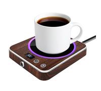 VIBEELEAF Smart Coffee Mug Warmer for Desk - Electric Cup Warmer with 3 Temperature Settings, Portable Beverage Warmer for All Mugs | Office Accessories & Gift (walnut)