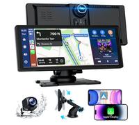 Vibefit Apple Carplay, 8.88" Car Play Screen for iPhone & Android with 1080P HD Rear & Front Cameras, GPS Navigation, Bluetooth 5.2, Hands-Free Voice Control, Mirror Link, AUX, FM