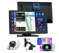 Vibefit Apple Carplay, 9" Car Play Screen for iPhone & Android with 1080P HD Rear & Front Cameras, GPS Navigation, Bluetooth 5.2, Hands-Free Voice Control, Mirror Link, AUX, FM