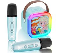 VibeHaven Frozen-Themed Kids Karaoke Machine for Girls with 2 Wireless Microphones | Mini Portable Karaoke Machine | Birthday Gift Toys for Girls & Boys Ages 3-12