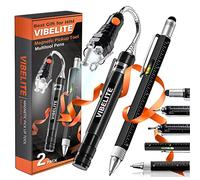 VIBELITE Gifts for Dad, Magnetic Pickup Tool and 6 in 1 Multitool Pen with Touch Screen Stylus, Rulers, Bubble Level, Flathead, Phillips Screwdriver, Ballpoint Pen, Gifts for Men, 2 Pack