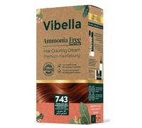 Vibella Hair Dye Cream No. 7.43, Ammonia-Free, Deep Blonde with Mahogany Gold Reflections, Grey Coverage, with Keratin and Care Oils