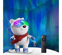 vibelum Ray Bear Galaxy Light Aurora Projector - LED Northern Lights Night Light with Remote and Timer, Adjustable Projection for Bedrooms, Gaming Rooms, and Home Decor
